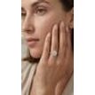 Round Diamond Halo Engagement Ring 14k White Gold Treated 1.20 TCW