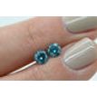Loose Round Matching Pair Blue Diamonds 0.94 TCW SI3