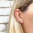Diamond Halo Earrings Round Fancy Gray 14K Yellow Gold 1.16 TCW