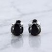 Black Diamond Stud Earrings Round 0.85 TCW Treated IGI Cert 14K White Gold