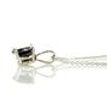Black Diamond Solitaire Pendant Necklace Round IGI 14K White Gold 1.31 Carat