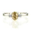 Three-Stone Diamond Engagement Ring Fancy Brownish Yellow Oval 0.78 TCW 14K Gold