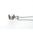 Emerald Cut Diamond Solitaire Pendant Fancy Champagne 14K White Gold VS1 1 Carat