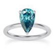 0.98 Carat Pear Diamond Wedding Ring Blue Treated 14K White Gold IGI Certified