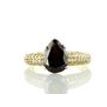 Diamond Solitaire Engagement Ring With Accents Brown Pear 14K Yellow Gold 3.94 TCW