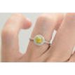 Rose Cut Diamond Halo Engagement Ring Fancy Yellow 14k Gold 1.07 TCW