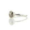 Diamond Bezel Ring Rose-Cut Round Fancy Gray Color Real 14K White Gold 0.90 Ct