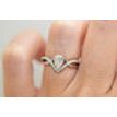 Pear Shape Diamond Infinity Engagement Ring Split Shank 0.86 Ct Natural 14K White Gold