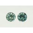 Round Diamond Matching Pair Fancy Turquoise VS2 0.47 TCW
