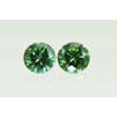 Round Diamond Pair Fancy Green Color SI1 0.50 TCW