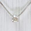 Real Diamond Solitaire Pendant Necklace 14K White Gold 0.40 TCW Round Shape F/VS2