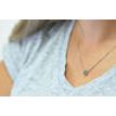 Solitaire Diamond Pendant Necklace 0.91 Carat Fancy Green Round VS2 14K White Gold