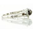 Split Shank Halo Engagement Ring Fancy Brown Rose Cut Round 14K White Gold 1.42 TCW