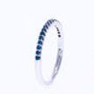 Diamond Wedding Band Ring Blue Stacking 14K White Gold 0.20 TCW