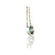 Turquoise Round Diamond Bezel Pendant 14K White Gold 0.95 Carat