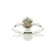 Diamond Bezel Ring Rose-Cut Round Fancy Gray Color Real 14K White Gold 0.90 Ct