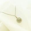 Rose Cut Diamond Halo Pendant Fancy Gray Round 14K White Gold 2.05 TCW