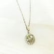 Rose Cut Diamond Halo Pendant Fancy Gray Round 14K White Gold 2.05 TCW