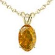 Orange Oval Diamond Solitaire Pendant 14K VS2 1 Carat
