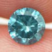 Round Shaped Diamond Fancy Blue Color Loose Real 0.53 Carat SI1 Natural Enhanced