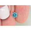 Fancy Blue Round Diamond 0.73 Carat VS2 5.66X5.62MM