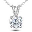 Round Diamond Solitaire Pendant Natural 14K White Gold G SI1 1.51 Carat
