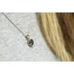Black Diamond Solitaire Pendant Necklace Round IGI 14K White Gold 1.31 Carat