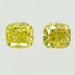 Cushion Cut Diamond Pair Fancy Yellow Color SI1 1.04 TCW
