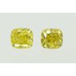 Cushion Cut Diamond Pair Fancy Yellow Color SI1 1.04 TCW