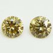 Round Diamond Pair Champagne Loose SI1 1.07 TCW