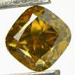 Cushion Cut Diamond Fancy Brownish Green Color 1.01 Carat VVS1