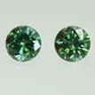 Round Cut Diamond Pair Fancy Green Color VS2 0.40 TCW