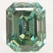 Emerald Cut Diamond Fancy Green Blue IGI Certified 0.71 Carat SI1