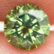 Loose Round Cut Fancy Green Diamond 0.73 Carat I1 Certified 5.51X5.48 MM