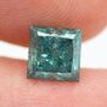 Loose Turquoise Diamond Princess Shaped 1.01 Carat Fancy Color I1 Enhanced Real