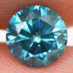 0.75 Carat Round Cut Fancy Blue Color VS2 Loose Enhanced Real Diamond 5.59X5.66 MM For Engagement Ring