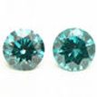 Round Diamonds Pair Fancy Turquoise 0.77 TCW VS1/2 