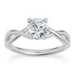 0.90 Carat Certified Round Diamond Solitaire Ring D VS2 Treated 14K White Gold