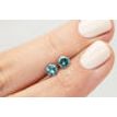 Loose Round Diamond Pair Fancy Blue 0.91 TCW SI1