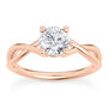 Diamond Rose Gold Solitaire Ladies Ring Round Shape D VS2 Treated 14K 0.90 Carat