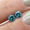 Loose Round Matching Pair Blue Diamonds 0.94 TCW SI3