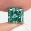 Princess Shaped Fancy Green Loose Diamond 0.96 Carat SI1 Certify Enhanced 5.08X4.91 MM