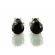 Diamond Stud Earrings Fancy Black Round Cut Treated 14K White Gold IGI 1.80 TCW