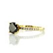 Black Diamond Engagement Ring IGI Certified 14K Solid Yellow Gold 1.60TCW