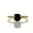 Black Diamond Engagement Ring IGI Certified 14K Solid Yellow Gold 1.60TCW