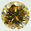 Round Cut Diamond Fancy Orangy Brown 1.58 Carat VVS2