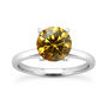 Diamond Engagement Ring Champagne Round 14K White Gold VS2 1 Carat