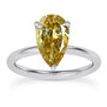 Diamond Solitaire Engagement Ring Pear Shape Color 14K White Gold 1.01 Carat GIA