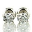 Diamond Stud Earrings Round E VVS2 Lab Created 14K White Gold 1.10 TCW IGI Certified