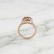 Rose Gold Halo Diamond Engagement Ring Round Fancy Brown 1.12 TCW